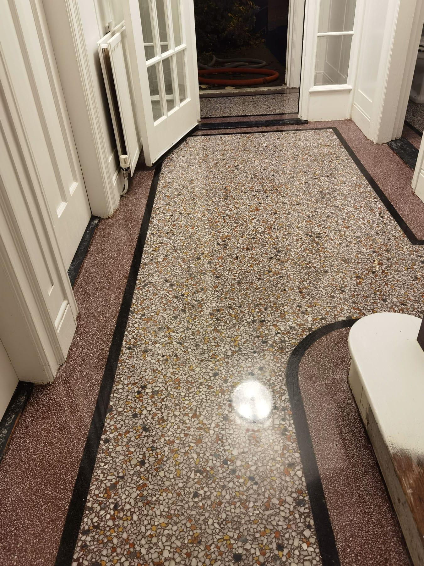 Polished terrazzo aggregate detail